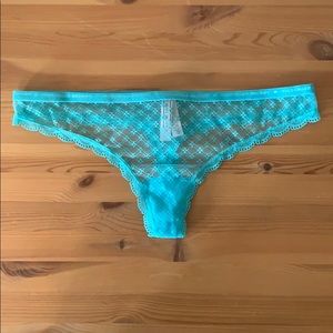 NWT Lace Victoria’s Secret Blue Thong